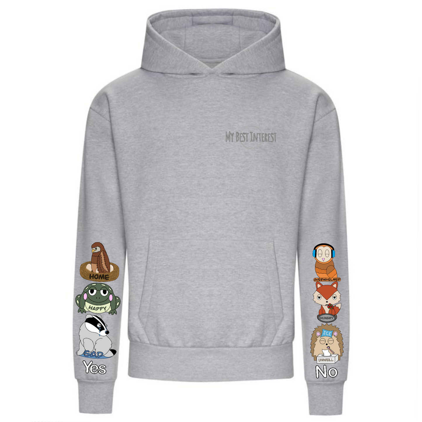 Adults Heavy Weight Woodland Animals Communication Hoodie