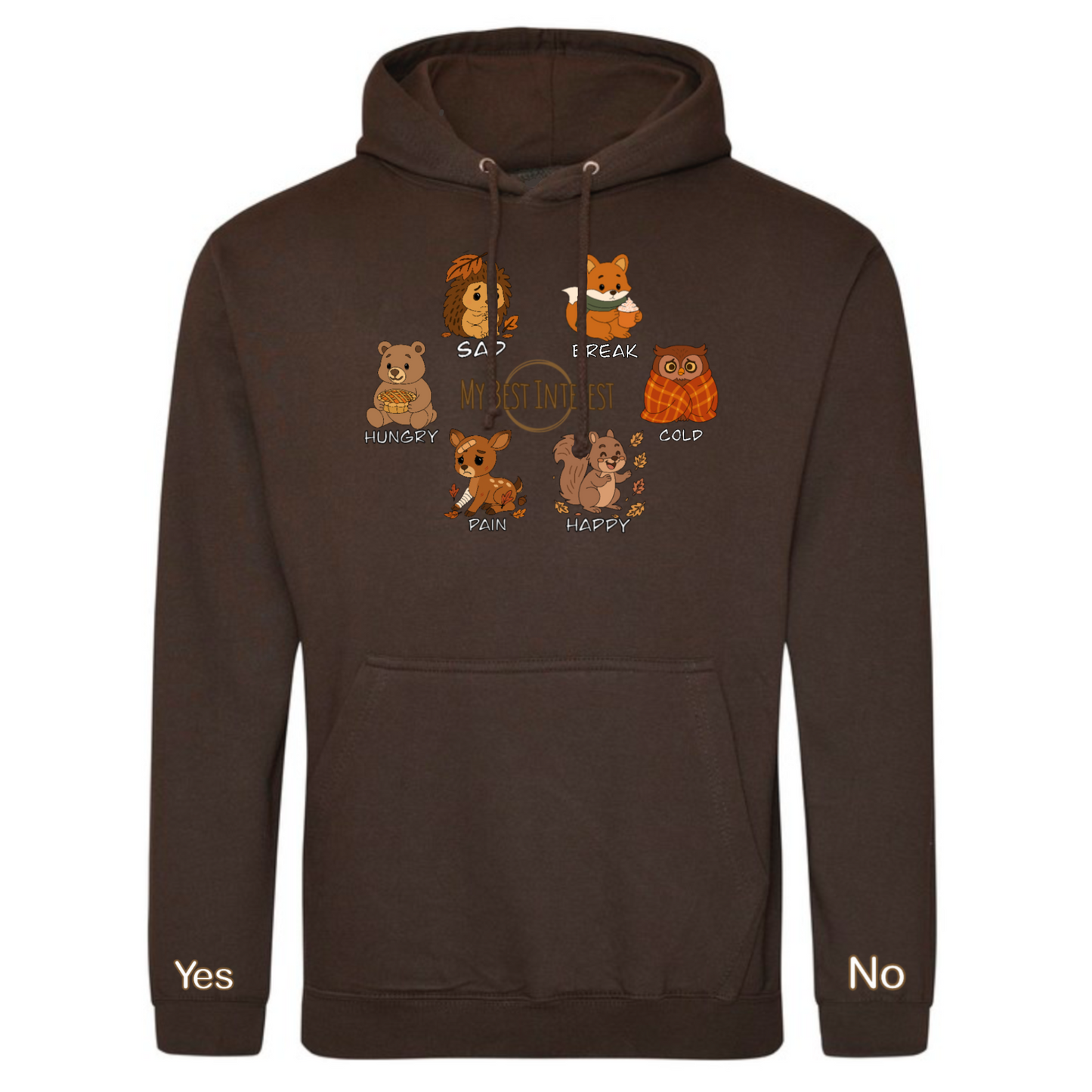 Adults Autumn Animals Communication Hoodie (Chest Print)