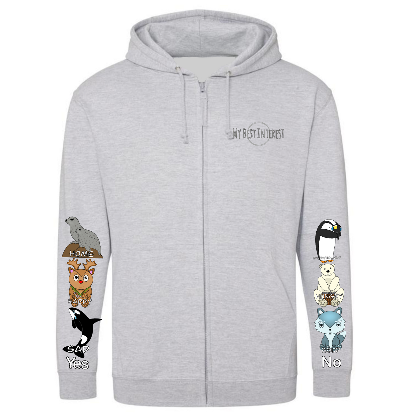 Adults Arctic Animals Communication Zip Hoodie