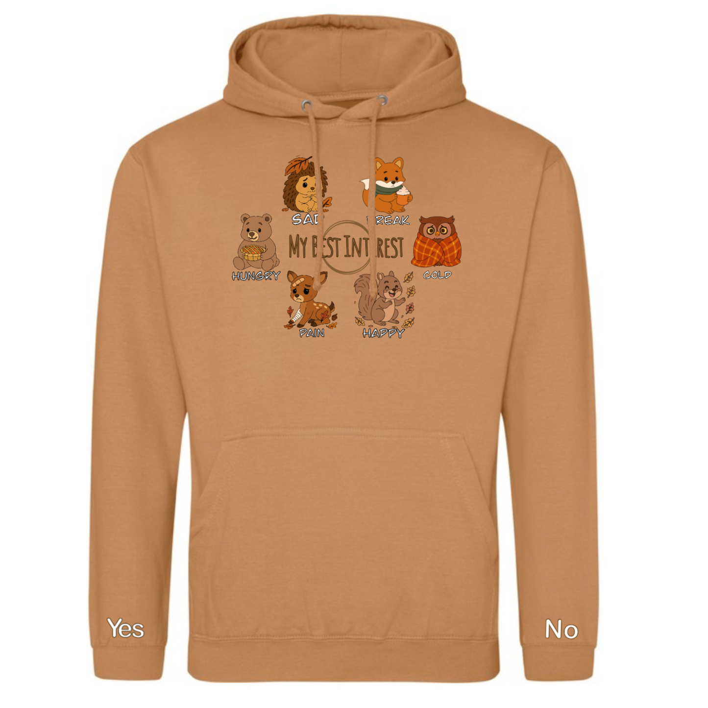 Adults Autumn Animals Communication Hoodie (Chest Print)