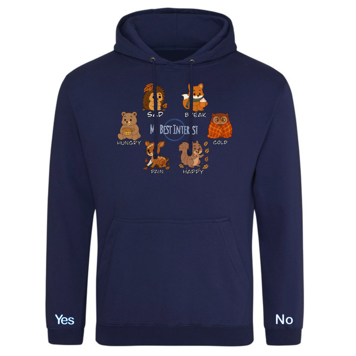 Adults Autumn Animals Communication Hoodie (Chest Print)