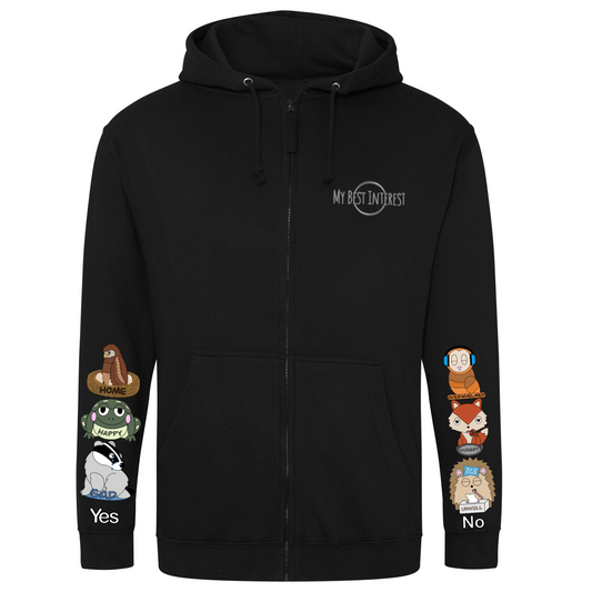 Adults Woodland Animals Communication Zip Hoodie