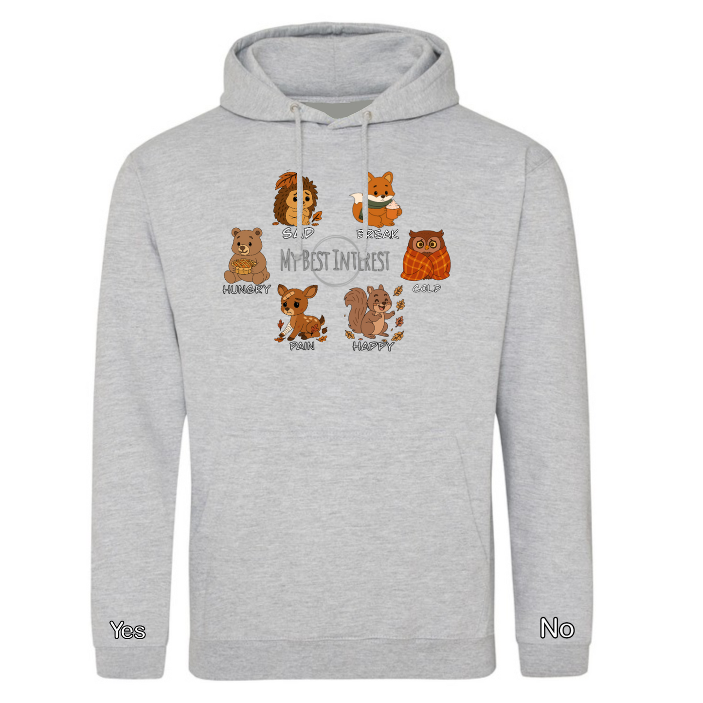 Adults Autumn Animals Communication Hoodie (Chest Print)