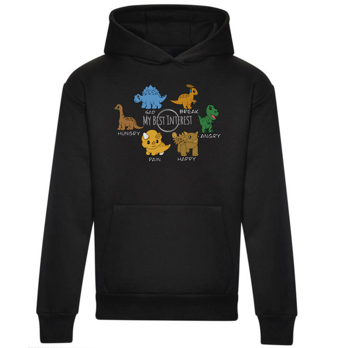 Adults Heavy Weight Dinosaur Communication Hoodie (Chest Print)
