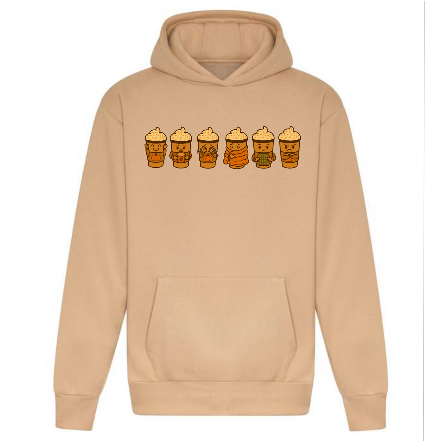 Adults Heavy Weight Pumpkin Spice Latte Communication Hoodie (Chest Print)