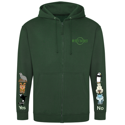Kids Arctic Animals Communication Zip Hoodie