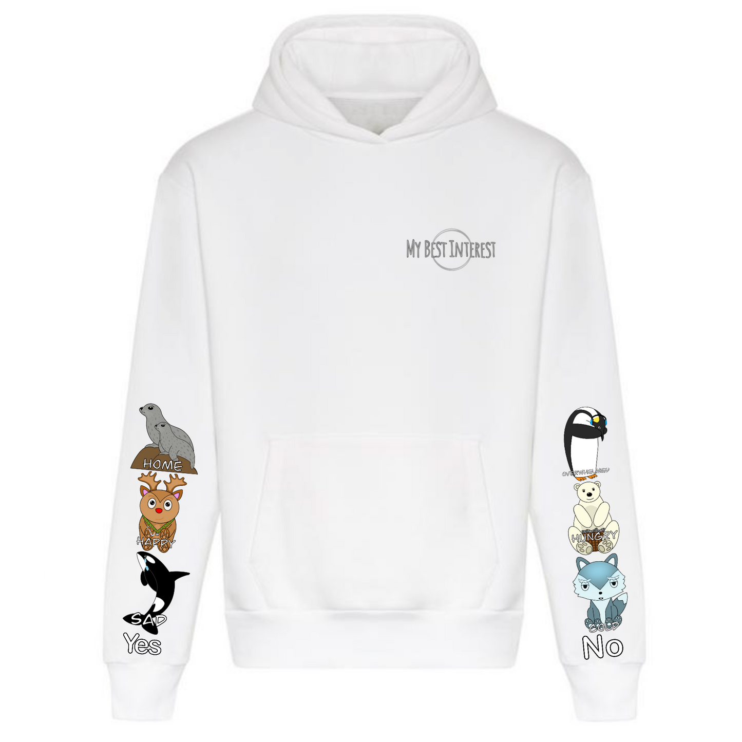 Adults Heavy Weight Arctic Animals Communication Hoodie