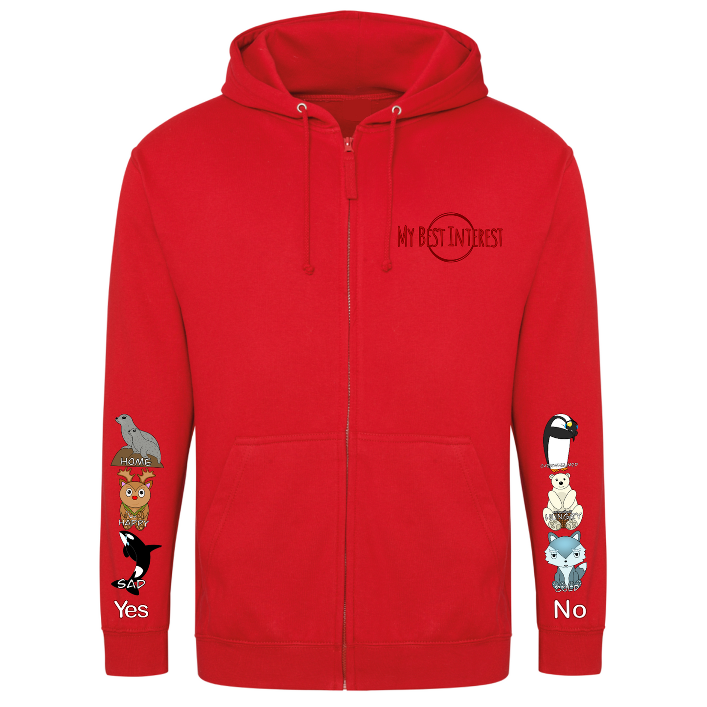 Adults Arctic Animals Communication Zip Hoodie