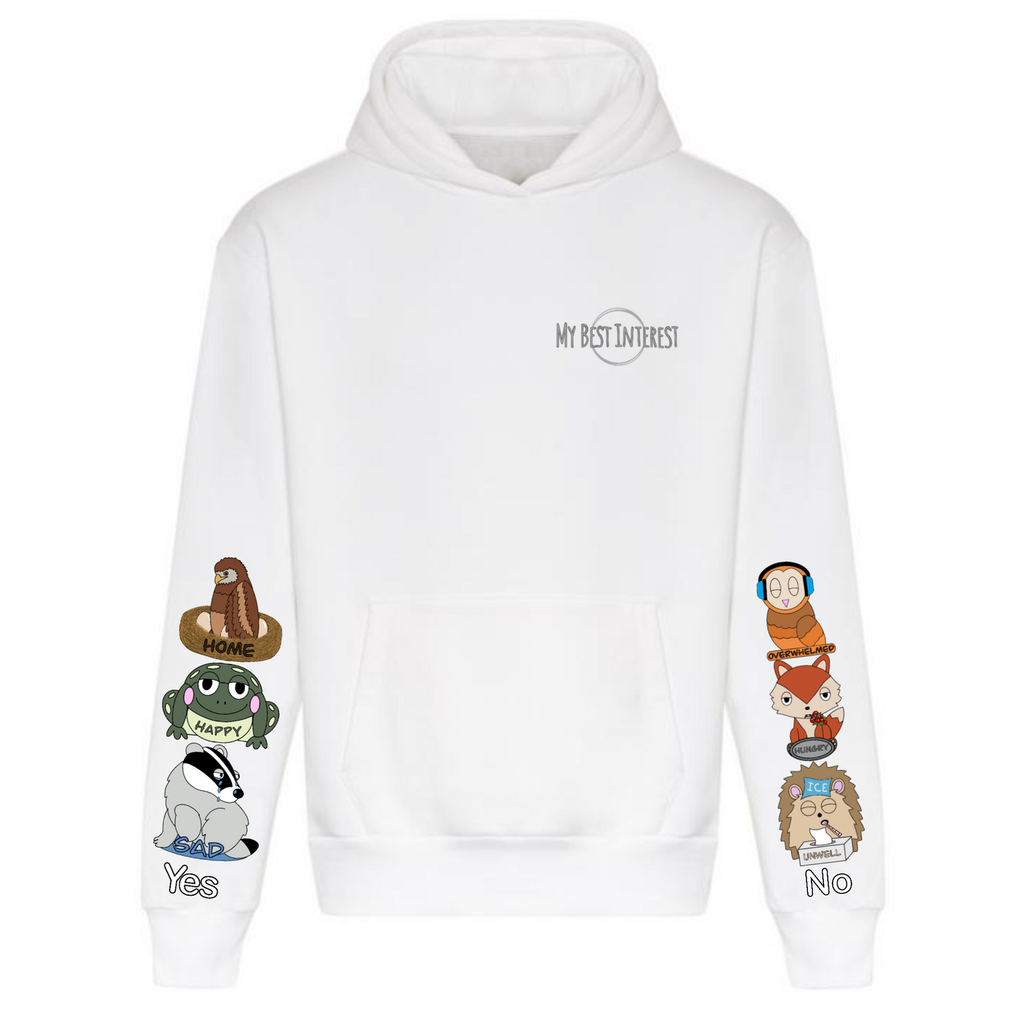 Adults Heavy Weight Woodland Animals Communication Hoodie