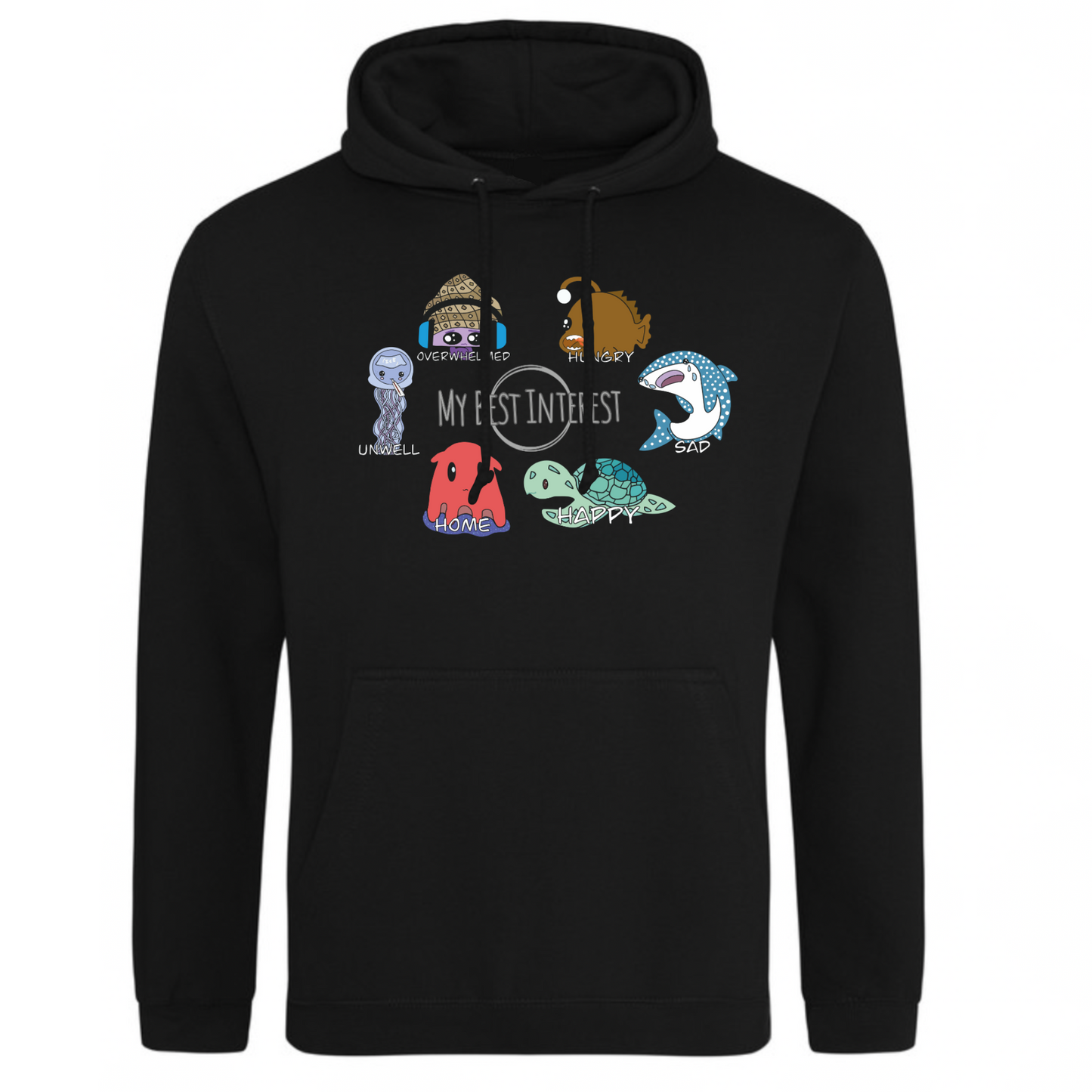 Adults Sea Creature Communication Hoodie (Chest Print)