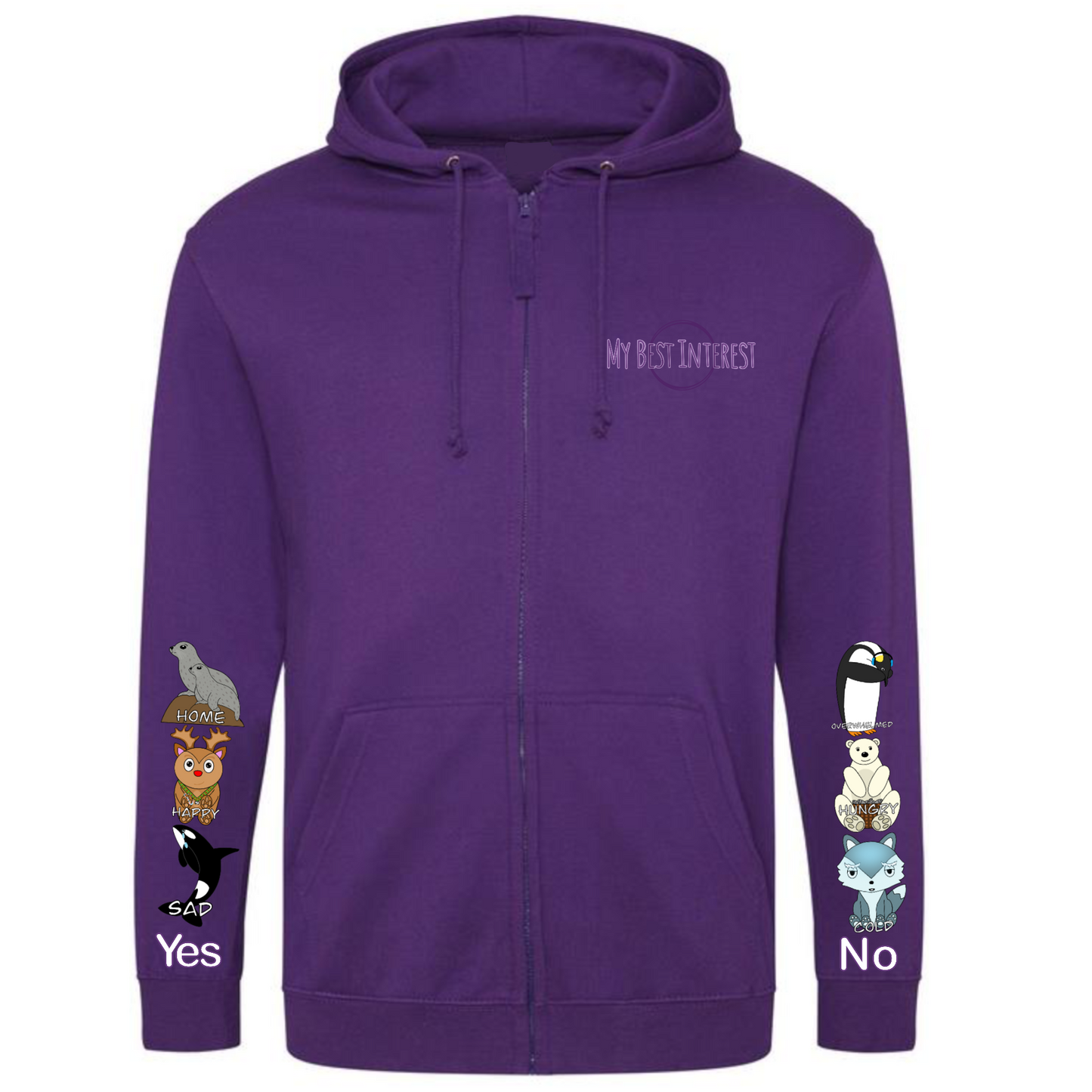 Kids Arctic Animals Communication Zip Hoodie