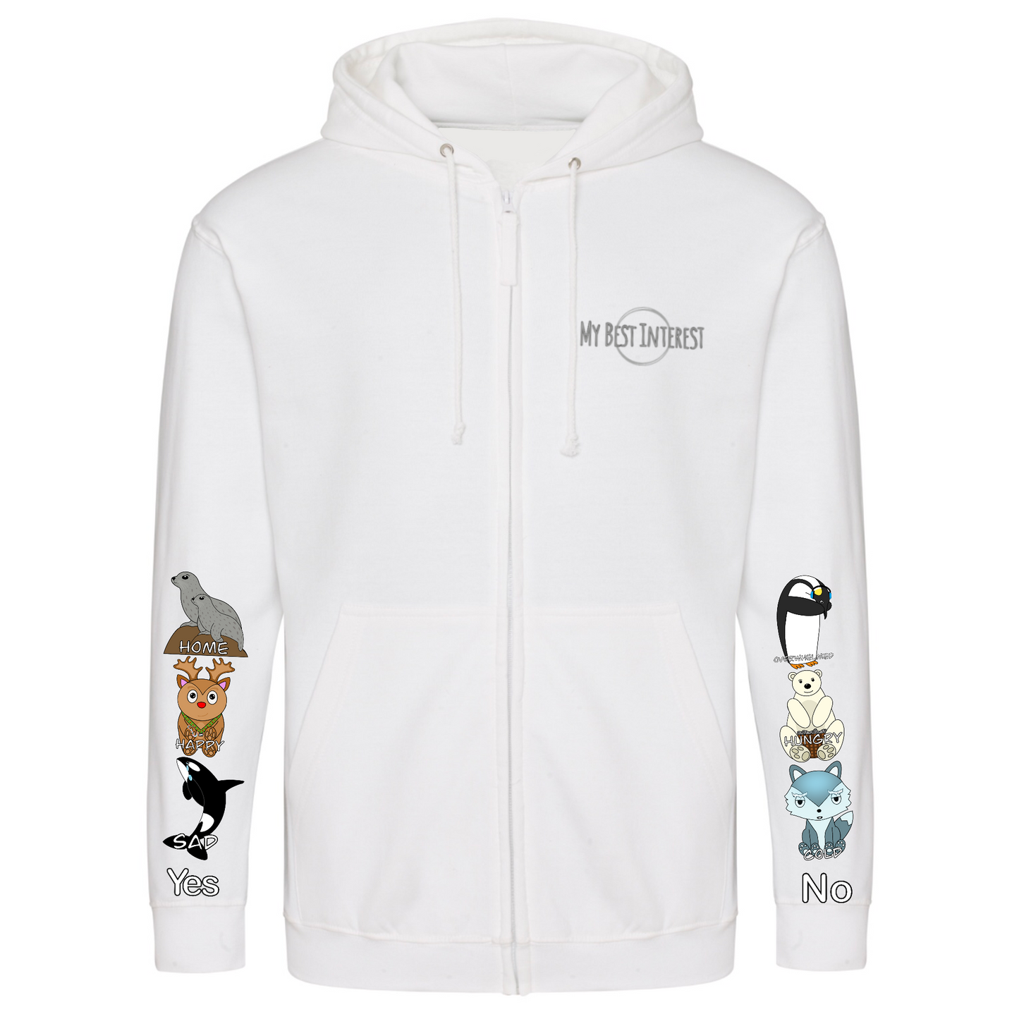 Adults Arctic Animals Communication Zip Hoodie