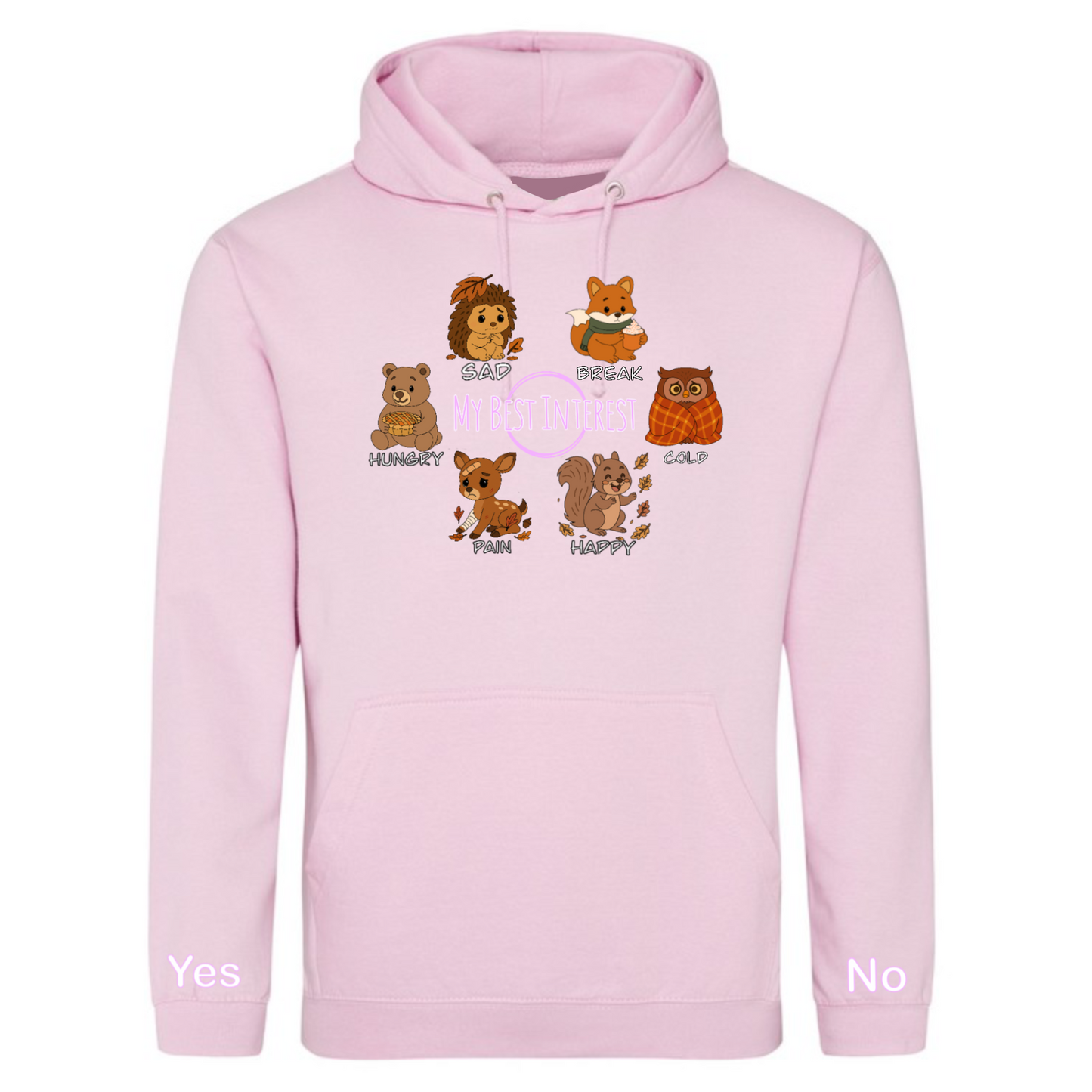 Adults Autumn Animals Communication Hoodie (Chest Print)