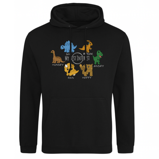 Adults Dinosaurs Communication Hoodie (chest print)