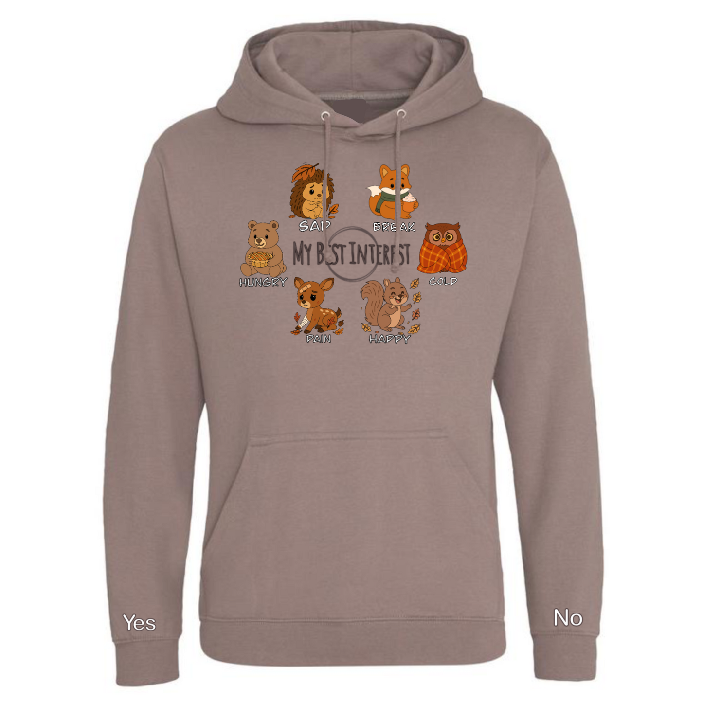 Adults Autumn Animals Communication Hoodie (Chest Print)