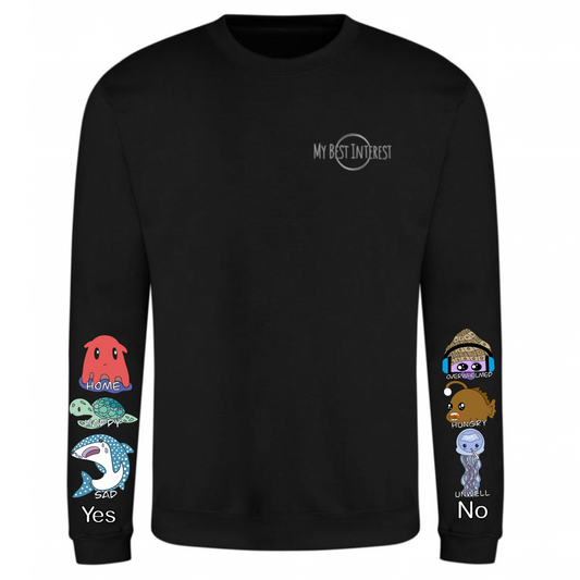 7 - 8 Years Black Sea Creatures Sweatshirt
