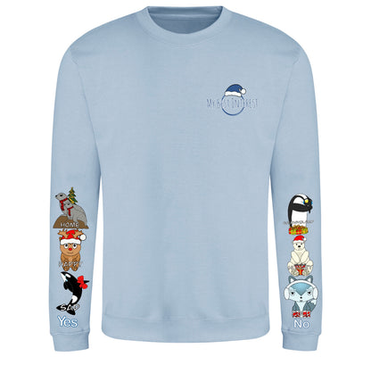 Kids Christmas Arctic Animals Communication Sweatshirt