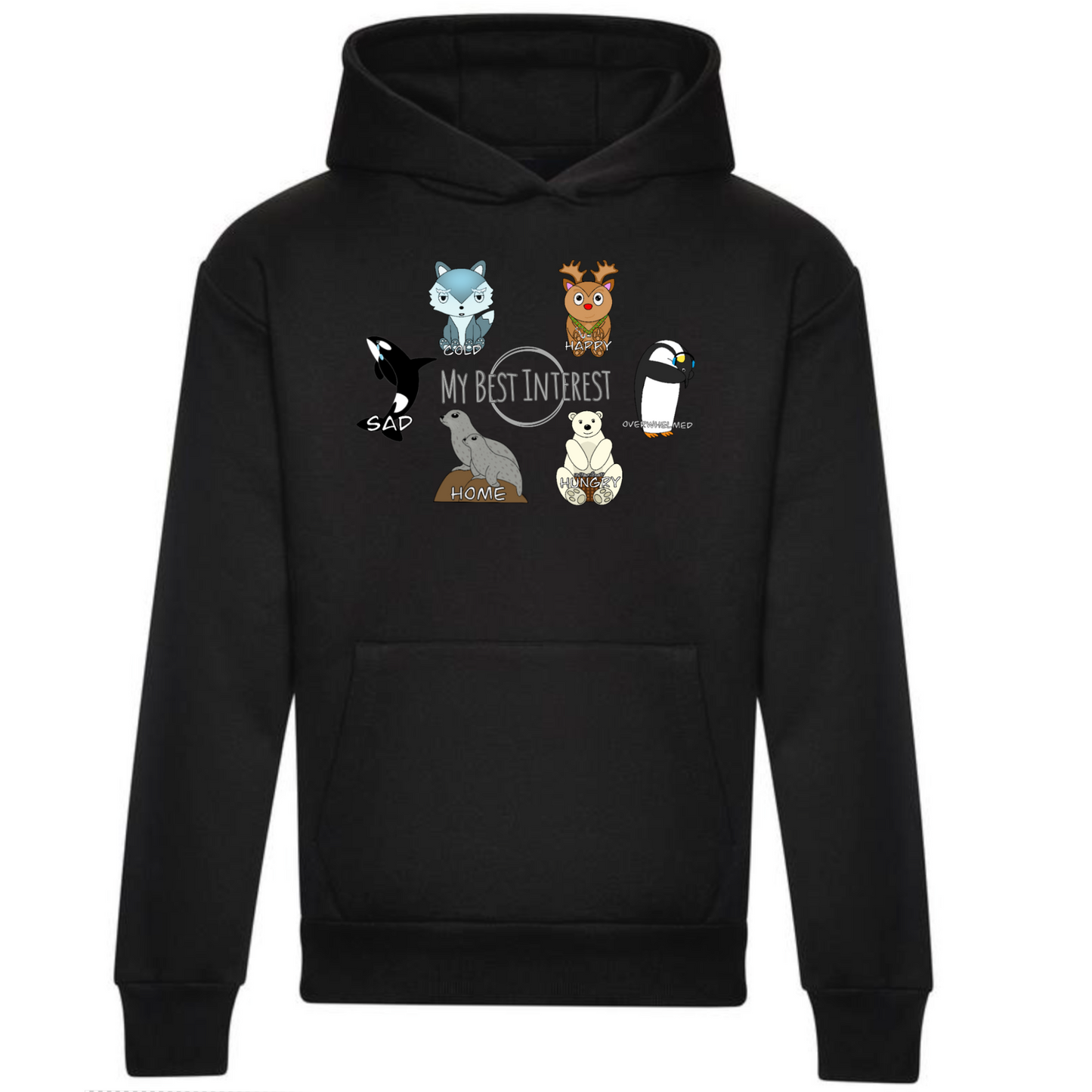 Kids Arctic Animals Communication Hoodie (Chest Print)