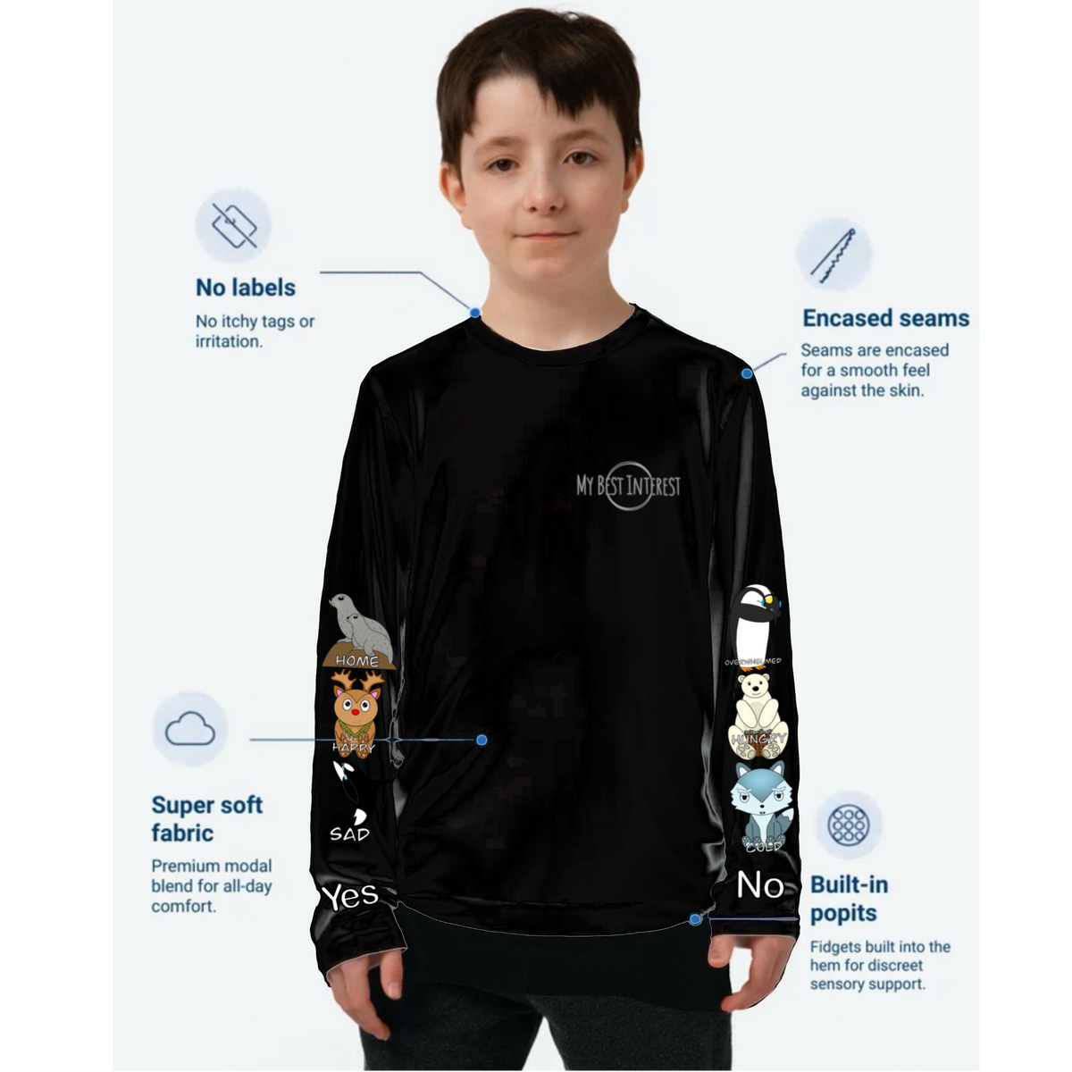 Kids Communication Fidget-T – Long Sleeve
