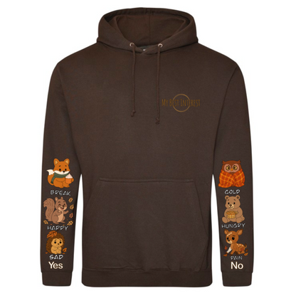 Adults Autumn Animals Communication Hoodie