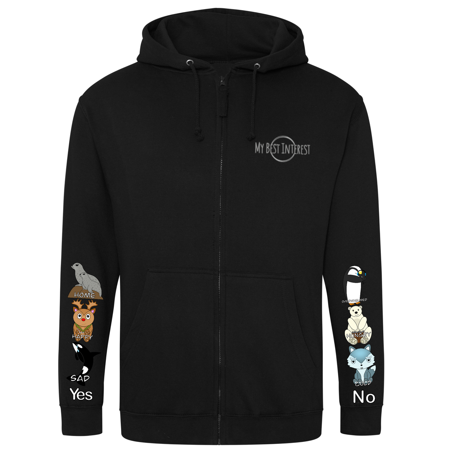 Kids Arctic Animals Communication Zip Hoodie