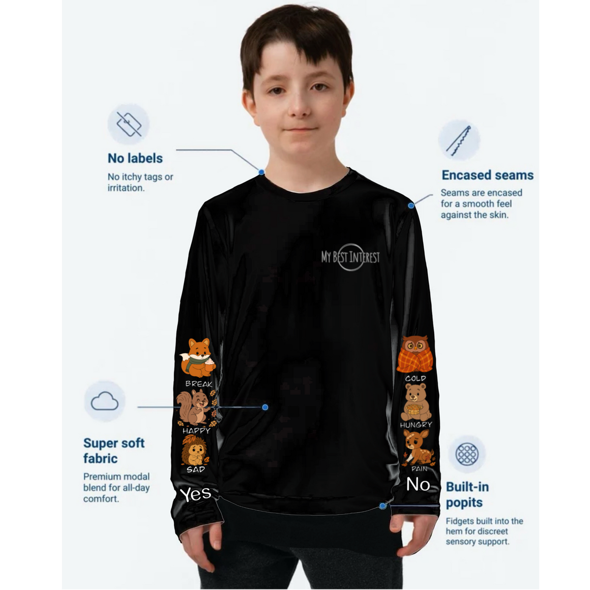 Kids Communication Fidget-T – Long Sleeve