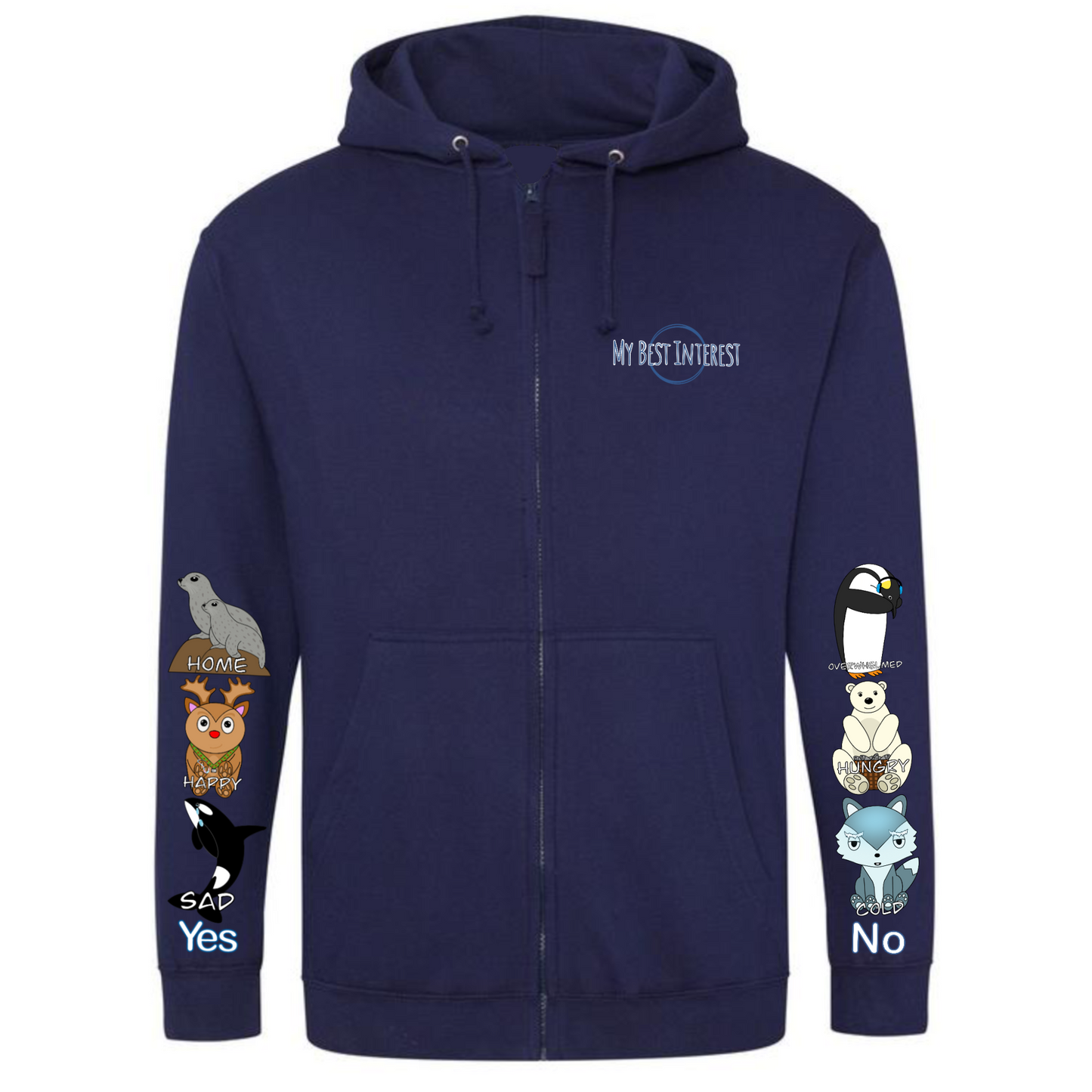 Kids Arctic Animals Communication Zip Hoodie