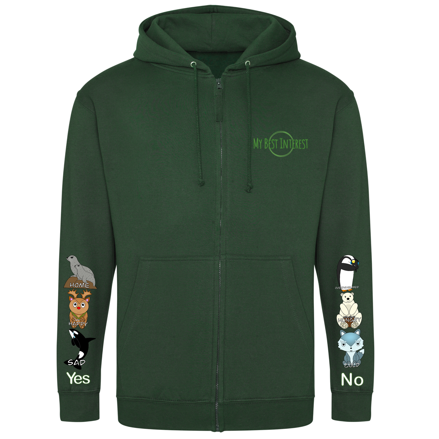 Adults Arctic Animals Communication Zip Hoodie