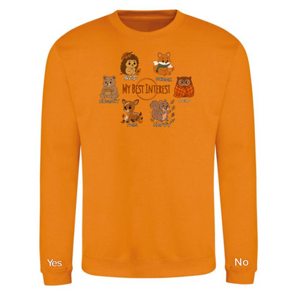Adults Autumn Animals Communication Sweatshirt (Chest Print)- Pre Order