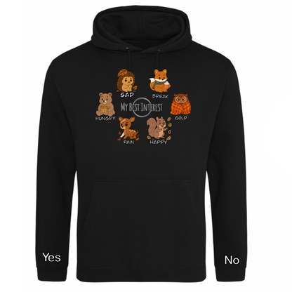 Adults Autumn Animals Communication Hoodie (Chest Print)