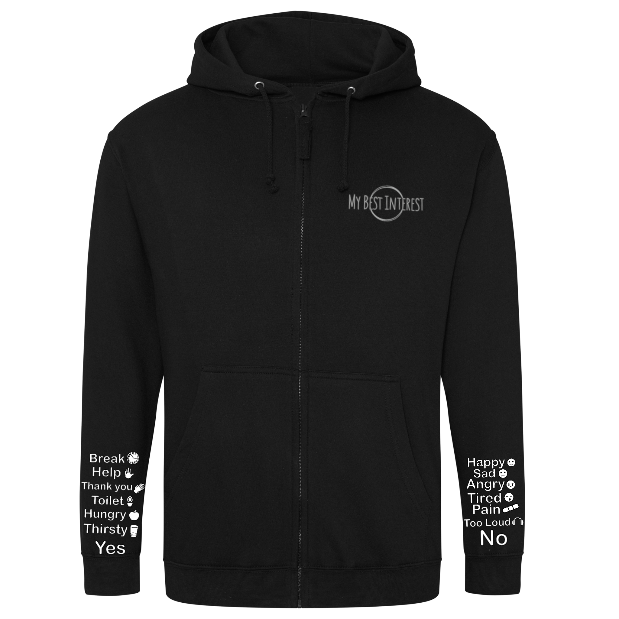 Intarest Limited Adults Essential Needs Communication Zip Hoodie – My Best Interest