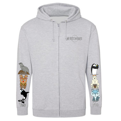Kids Arctic Animals Communication Zip Hoodie