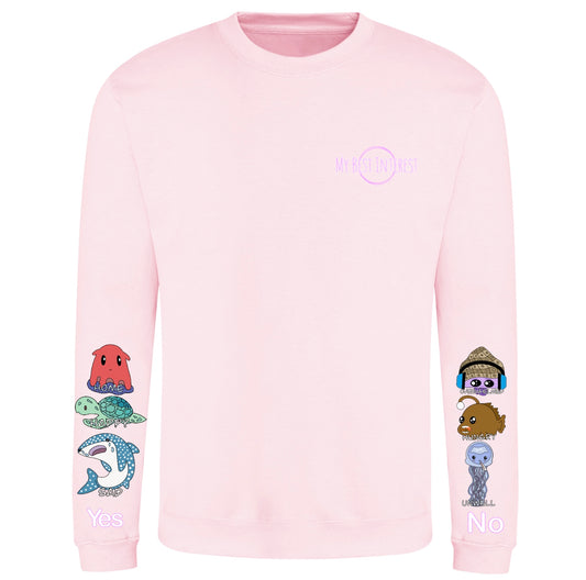 Large Baby Pink Sea Creatures Sweatshirt