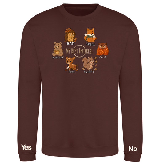 Adults Autumn Animals Communication Sweatshirt (Chest Print)- Pre Order