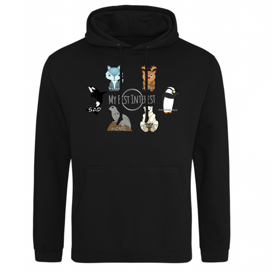 Adults Arctic Animals Communication Hoodie (Chest Print)