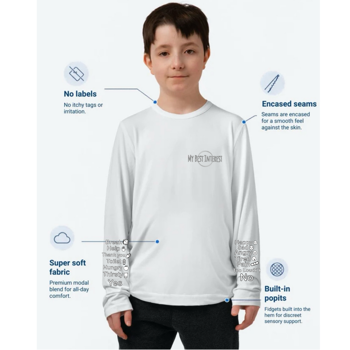 Kids Communication Fidget-T – Long Sleeve