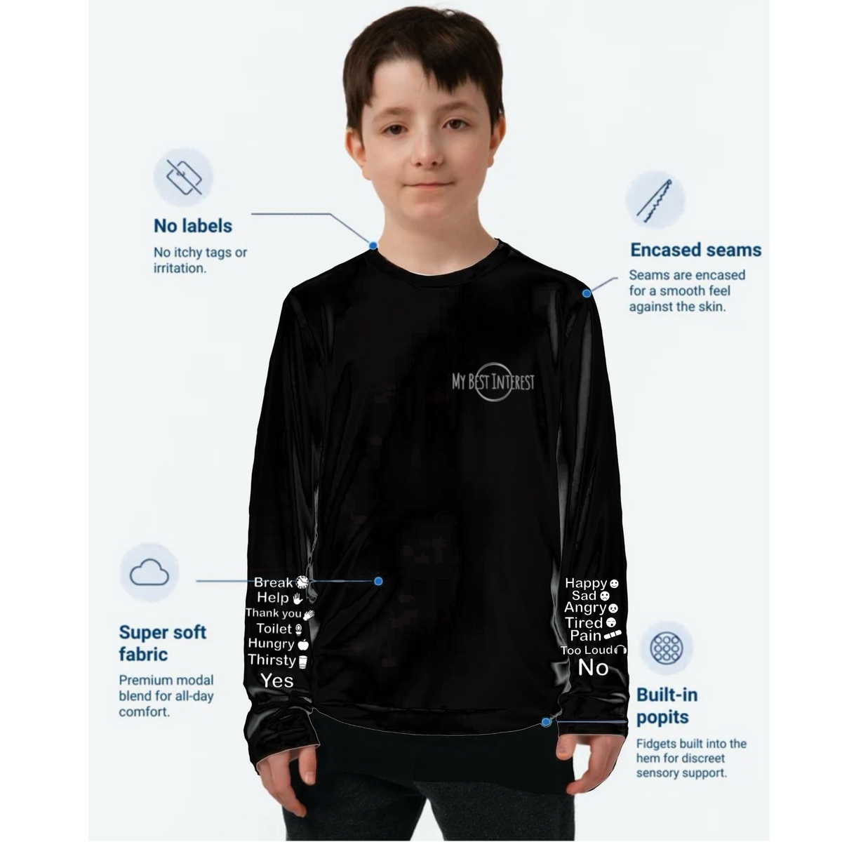 Kids Communication Fidget-T – Long Sleeve